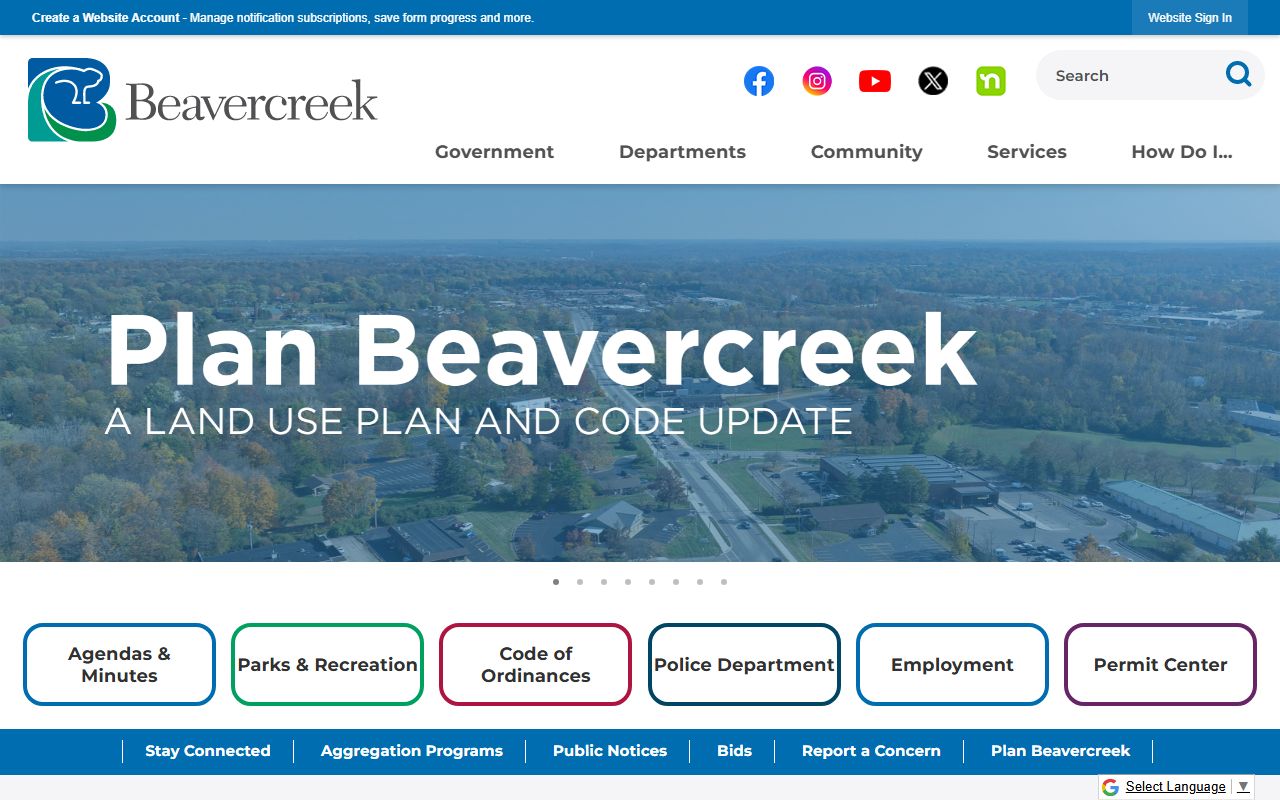 Beavercreek city website with Mayor's Court traffic ticket information