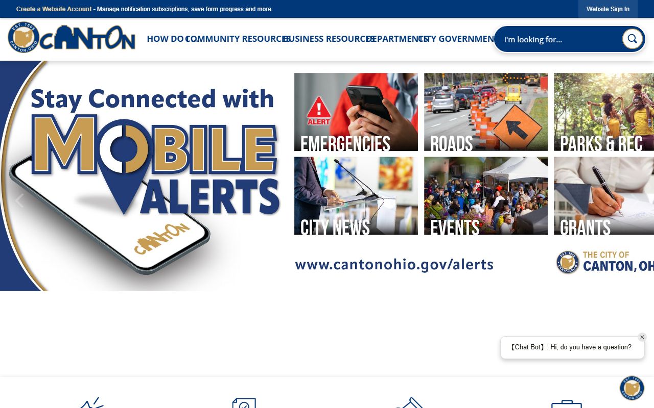 Canton city website with traffic ticket information