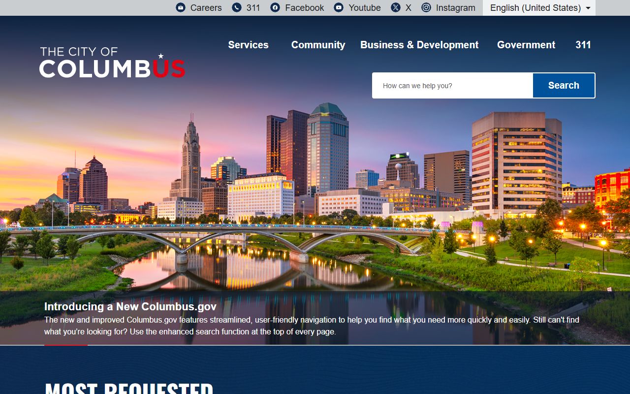 Columbus city website with traffic ticket records resources