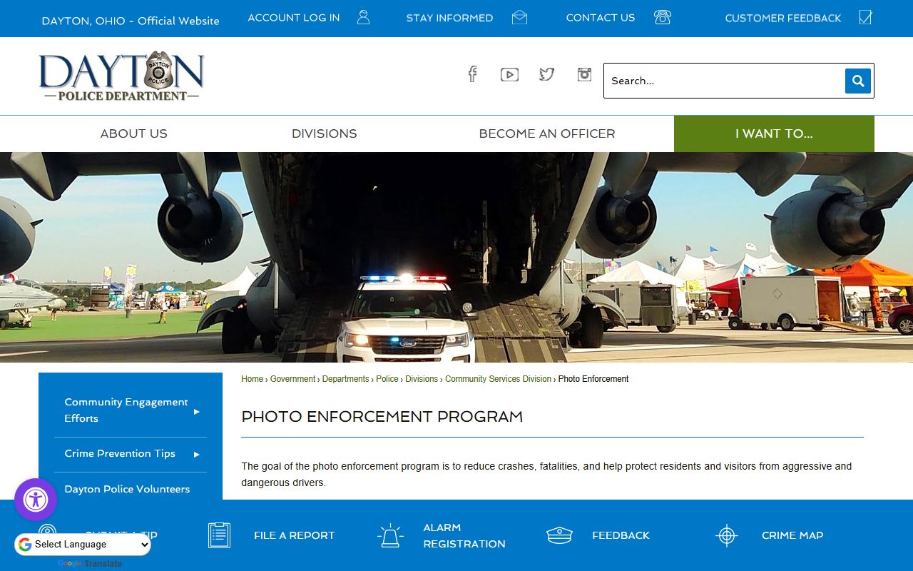 Dayton photo enforcement program for traffic tickets