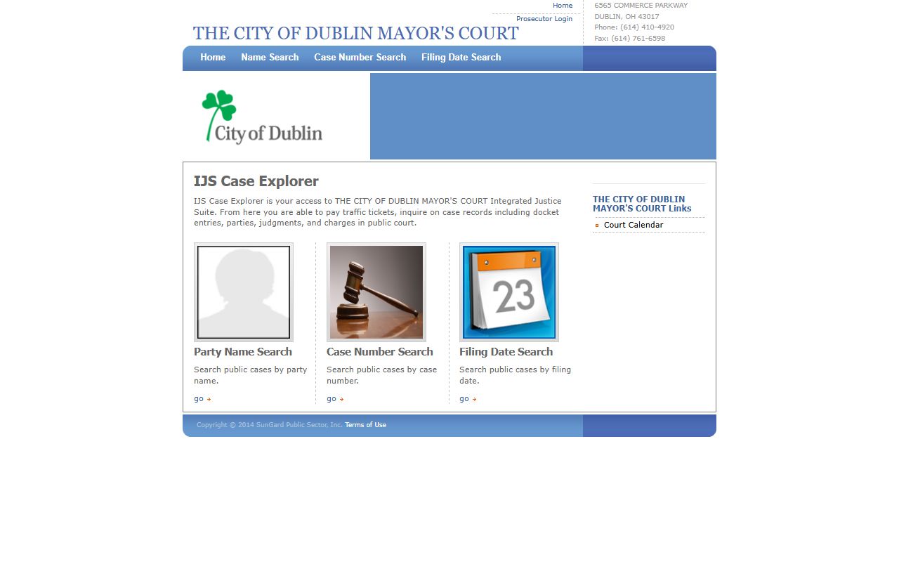 Dublin Case Explorer online search for traffic ticket records