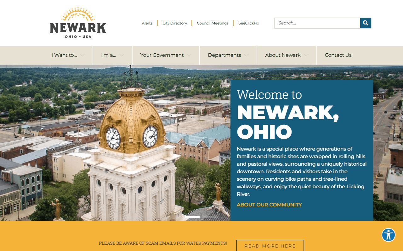 Newark city website with traffic ticket information
