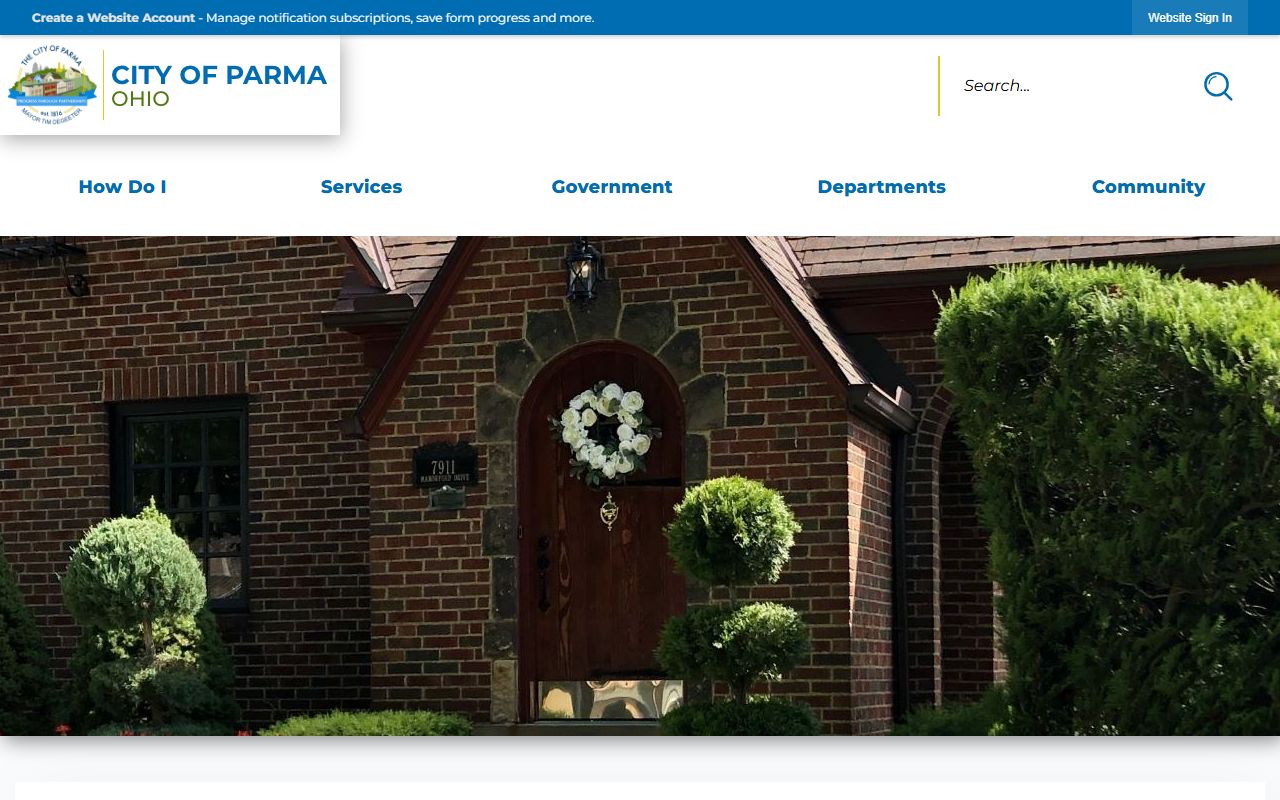Parma city website with traffic ticket resources
