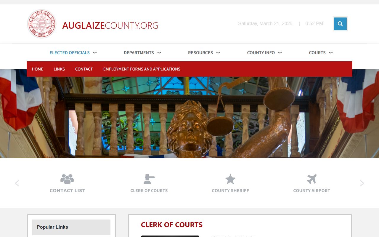 Auglaize County traffic ticket records clerk of courts website