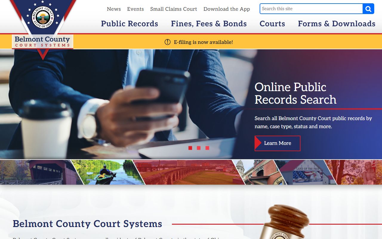 Belmont County traffic ticket records courts system website