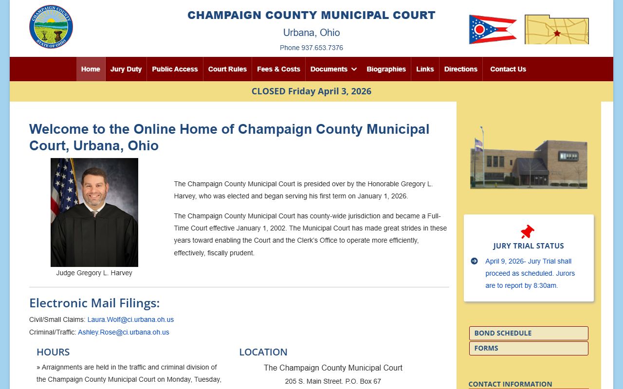 Champaign County traffic ticket records municipal court website