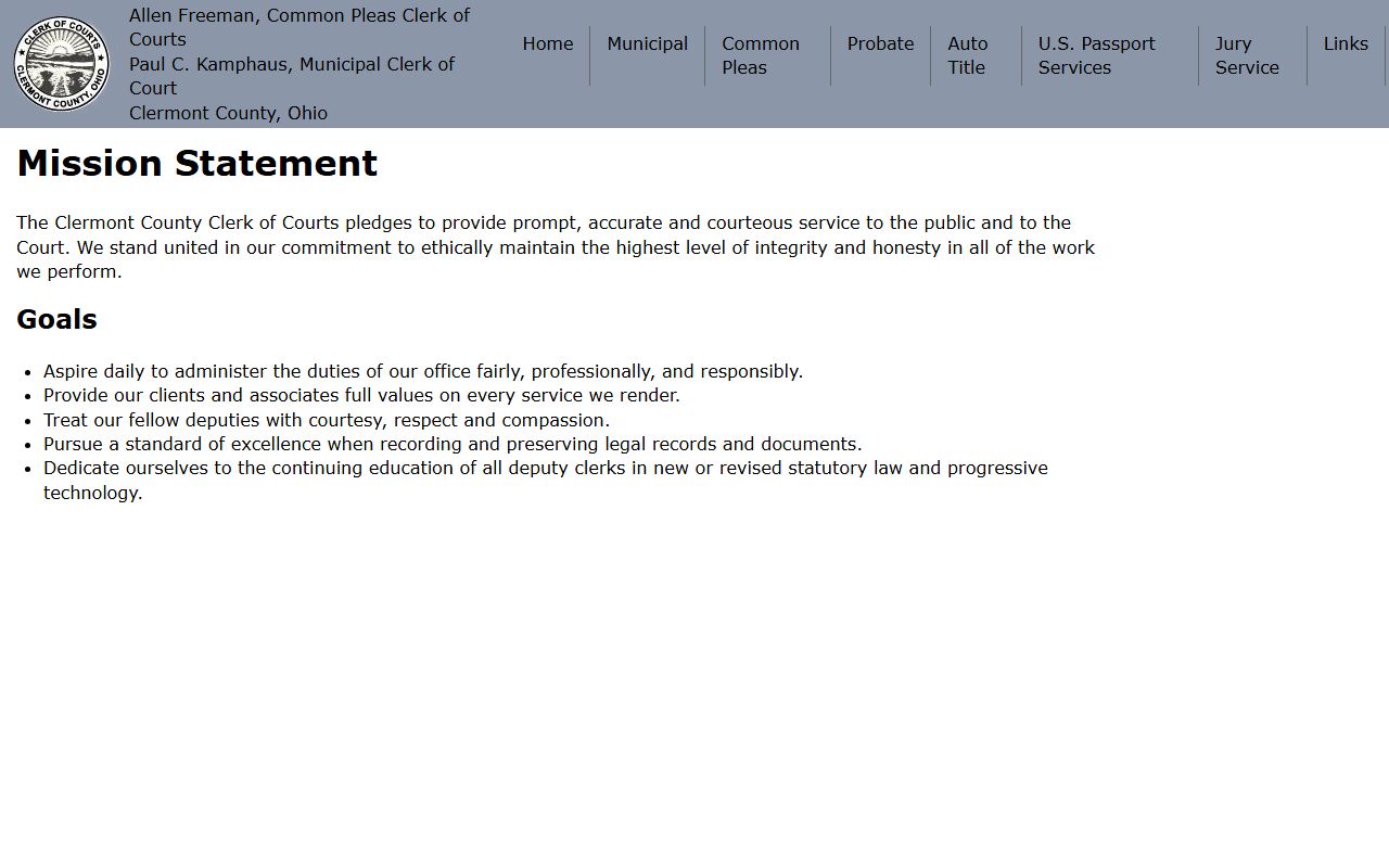 Clermont County traffic ticket records clerk of courts website