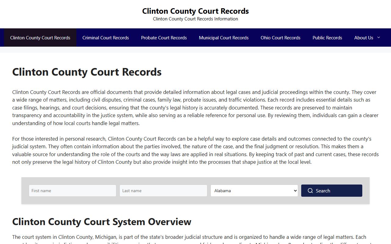 Clinton County traffic ticket records court of common pleas