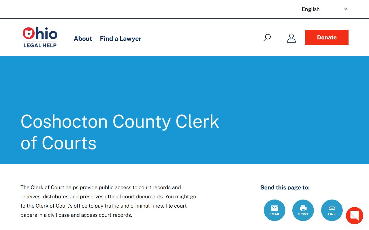 Coshocton County traffic ticket records clerk information