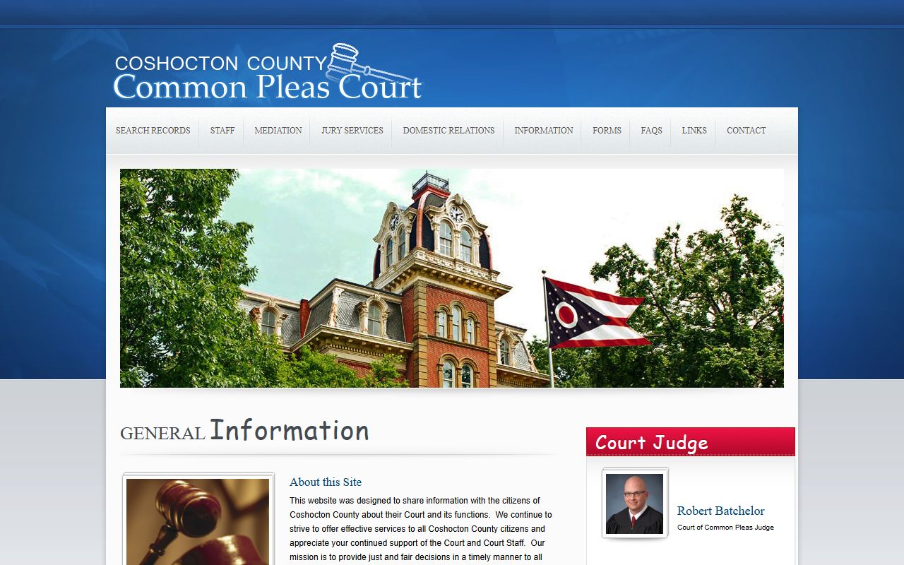 Coshocton County traffic ticket records common pleas court website