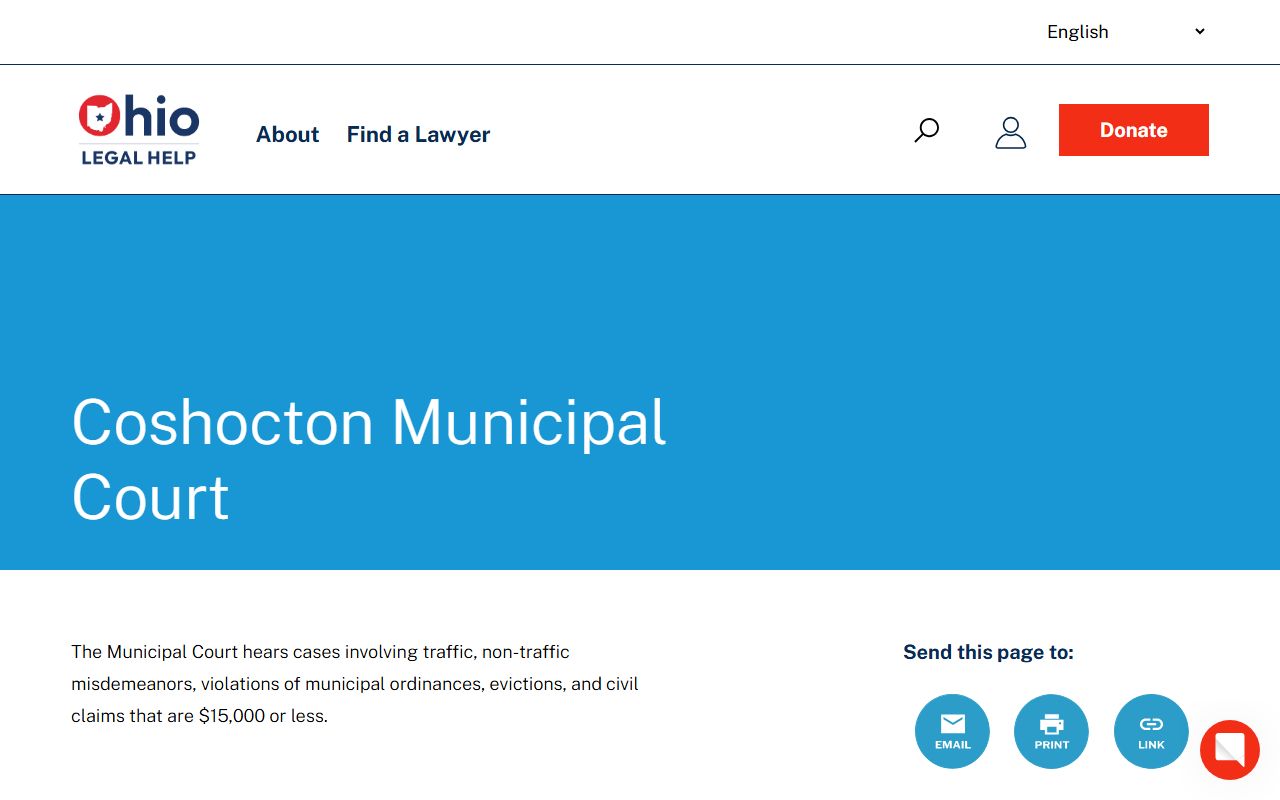 Coshocton County traffic ticket records municipal court information