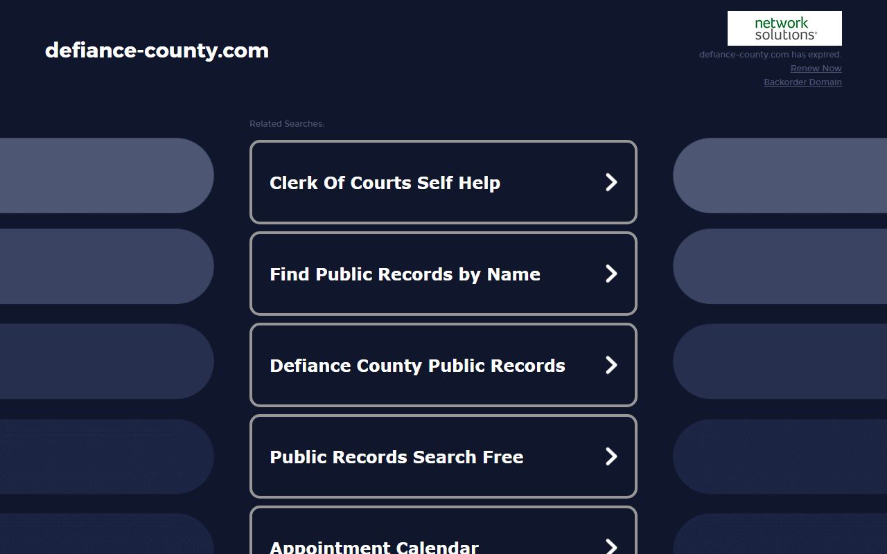 Defiance County traffic ticket records
