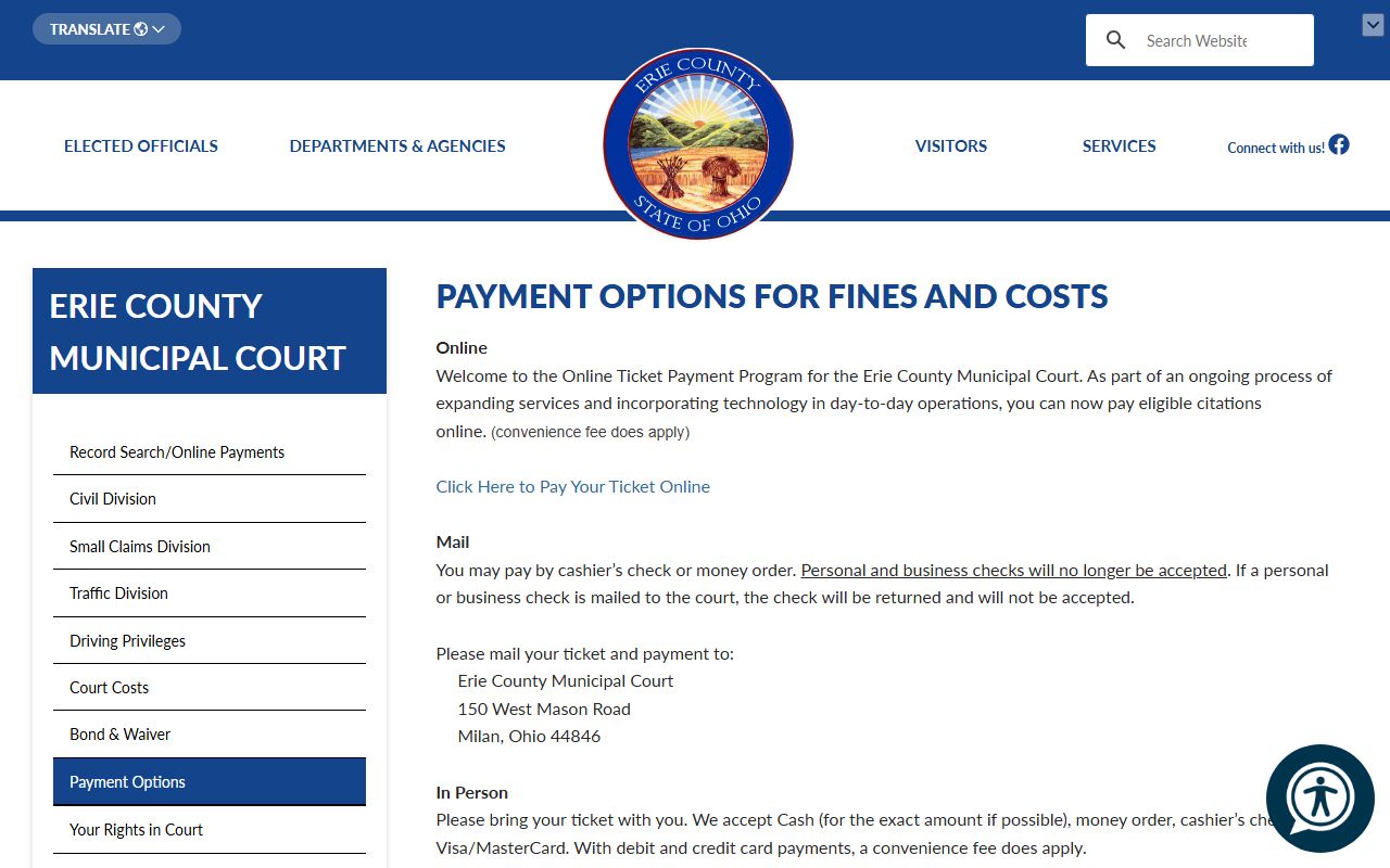 Erie County traffic ticket records