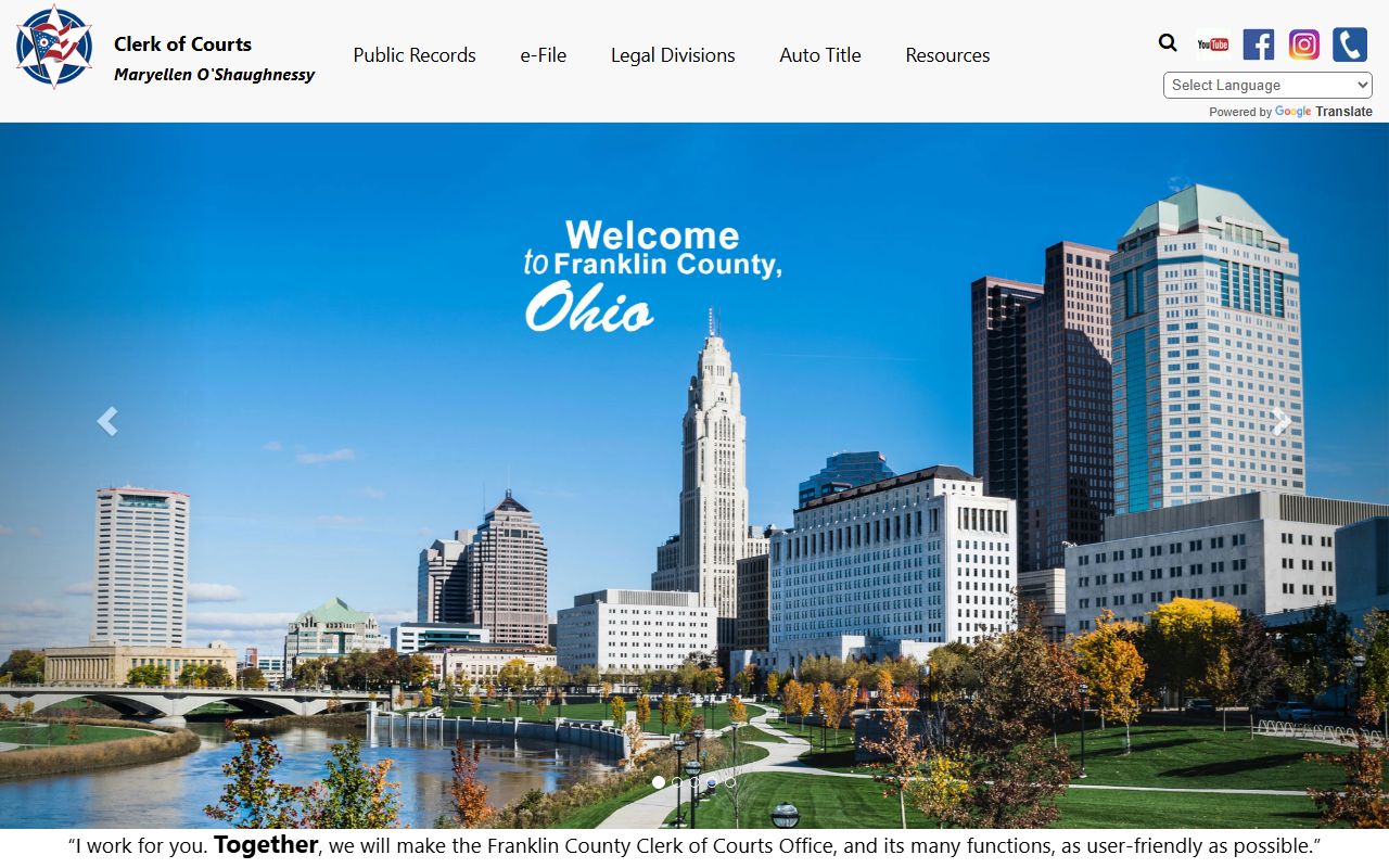 Franklin County traffic ticket records clerk of courts website