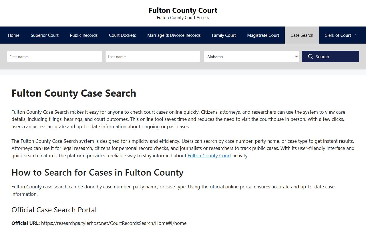 Fulton County traffic ticket records case search portal