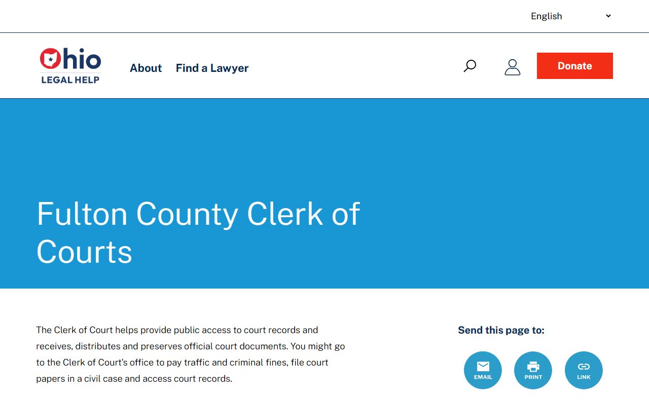 Fulton County traffic ticket records clerk info on Ohio Legal Help