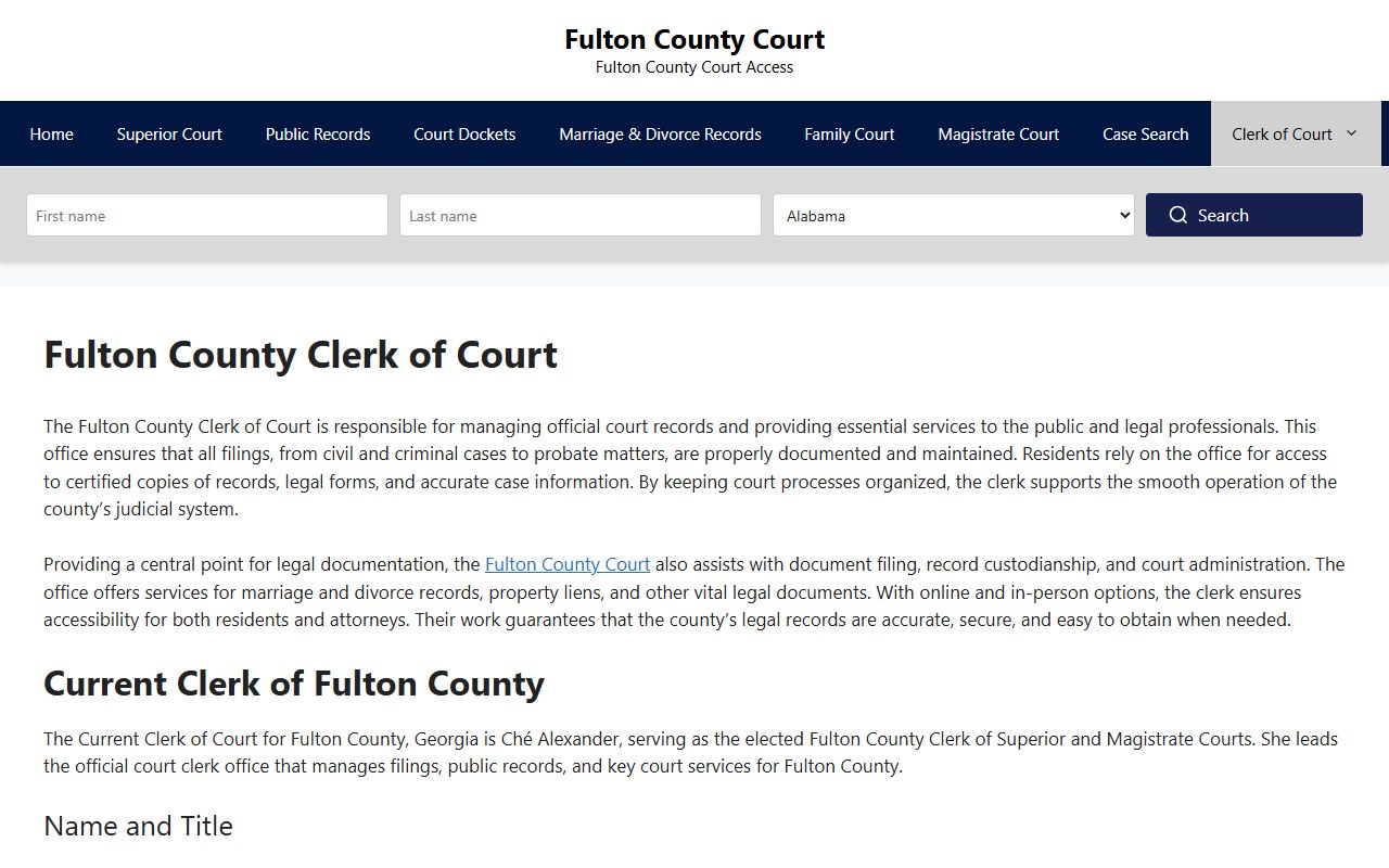 Fulton County traffic ticket records clerk of court website
