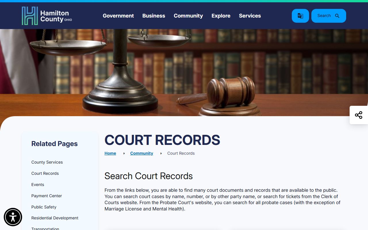 Hamilton County court records access