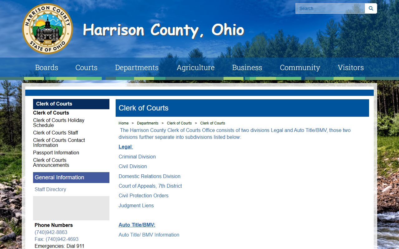 Harrison County traffic ticket records clerk page