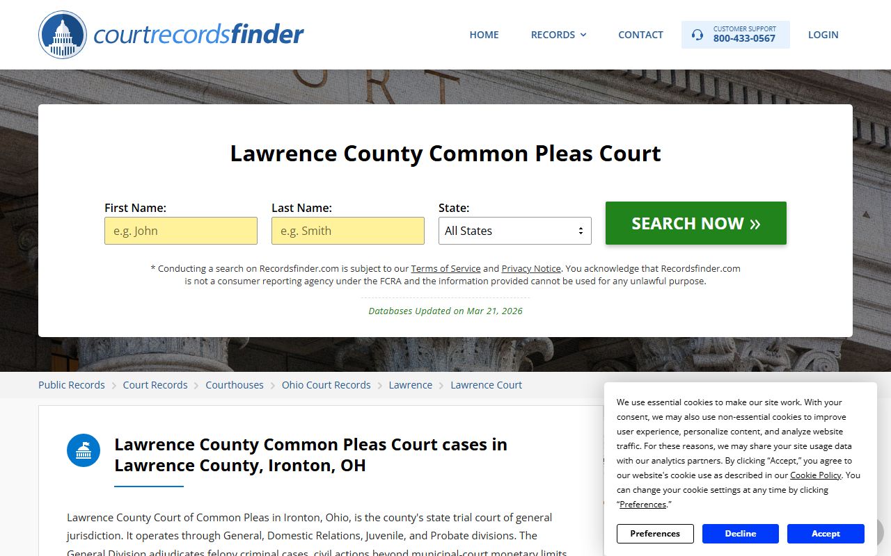 Lawrence County Court of Common Pleas information