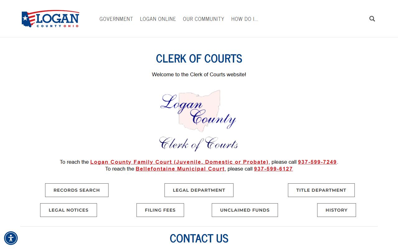 Logan County Clerk of Courts official website