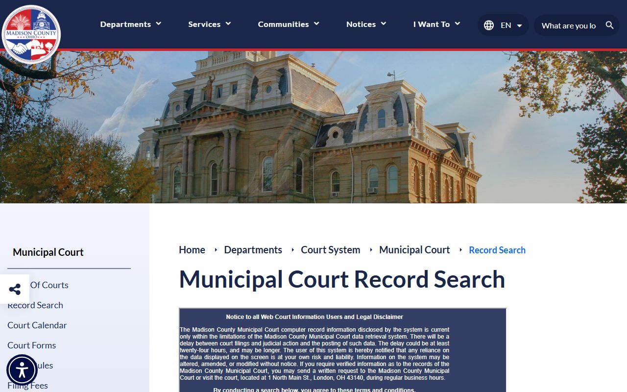 Madison County traffic ticket records municipal court record search
