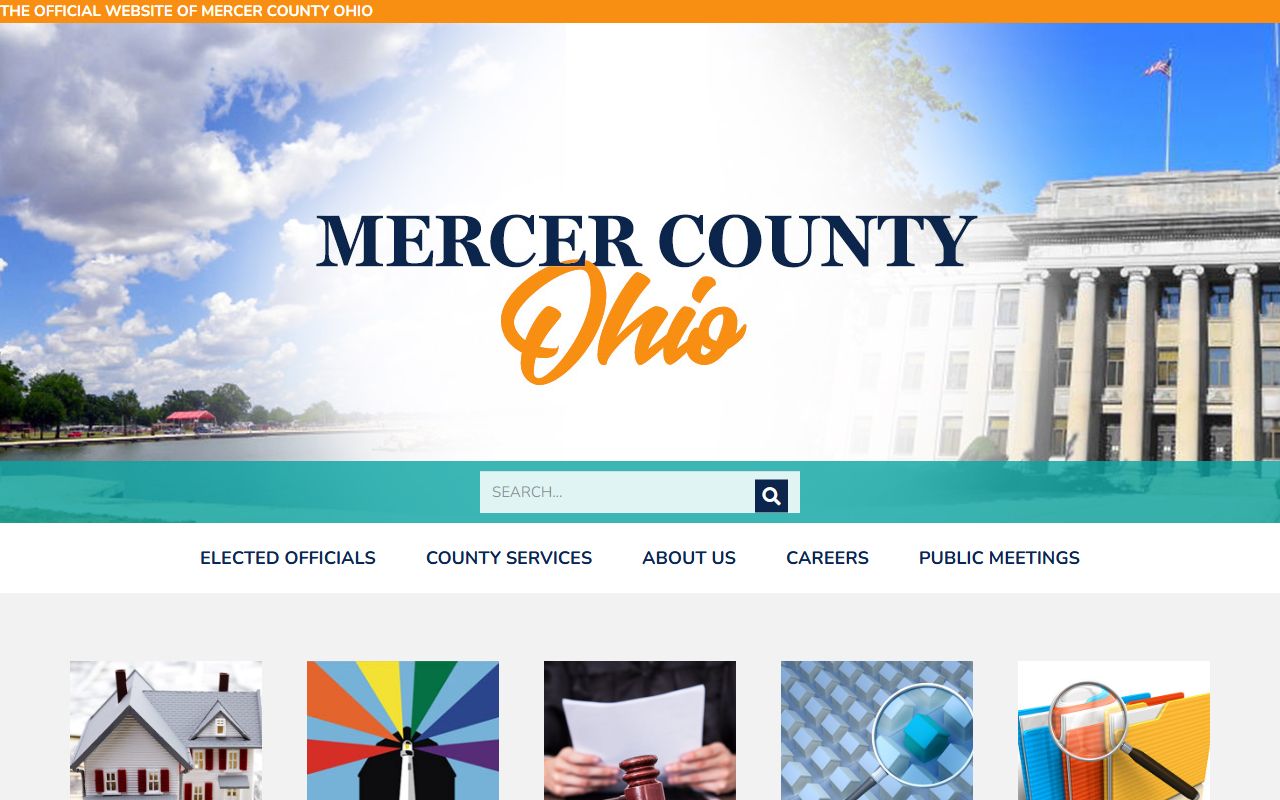 Mercer County government website with links to court and clerk services