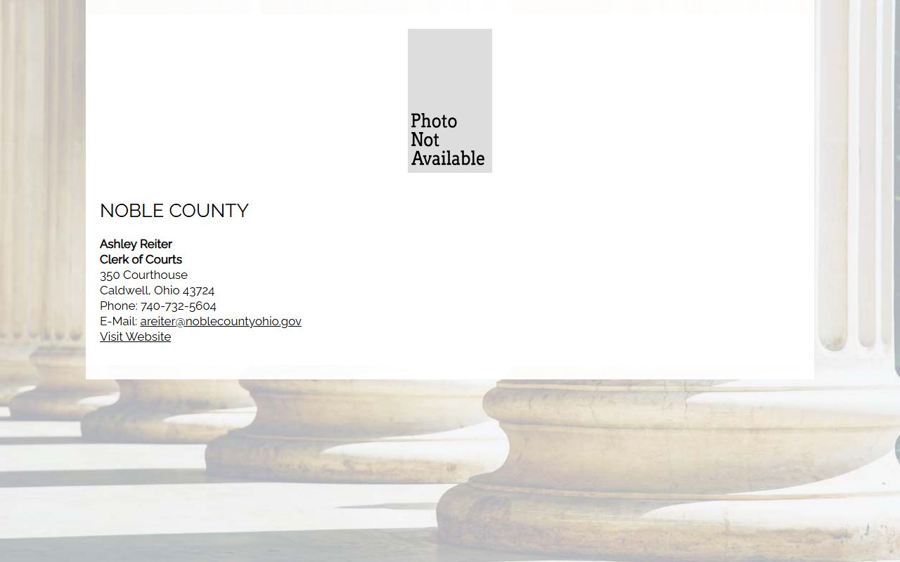 Noble County Clerk information from Ohio Clerk of Courts Association