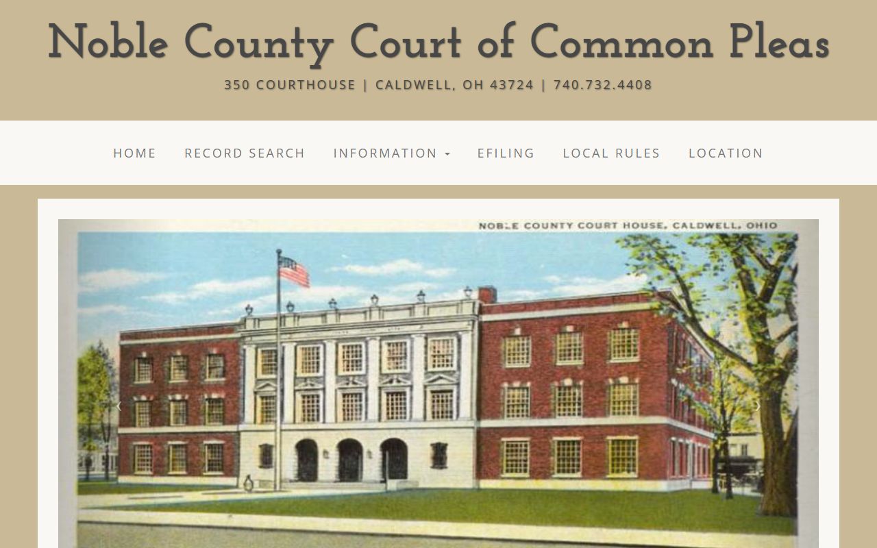 Noble County Common Pleas Court website