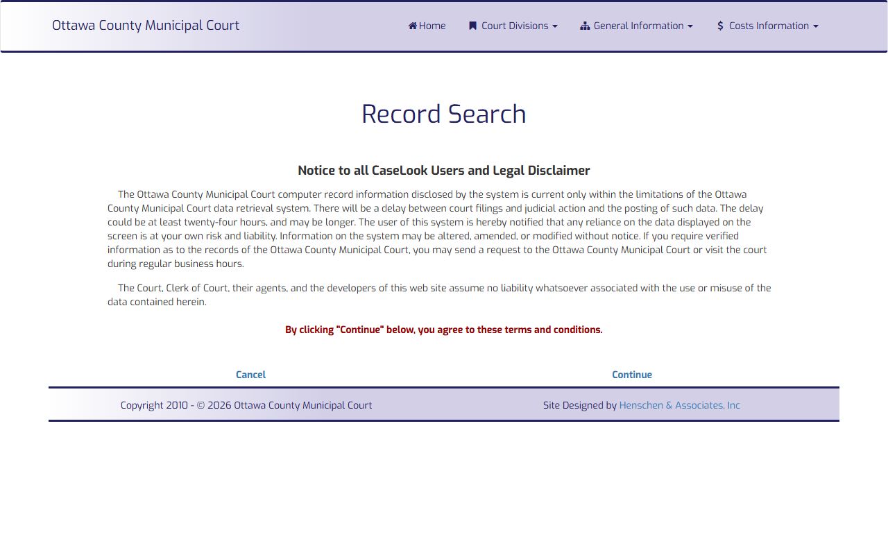Ottawa County Municipal Court record search portal