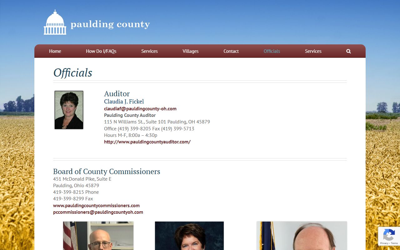 Paulding County officials page listing court contacts