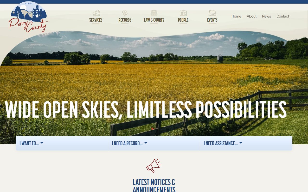 Perry County government website with clerk of courts information