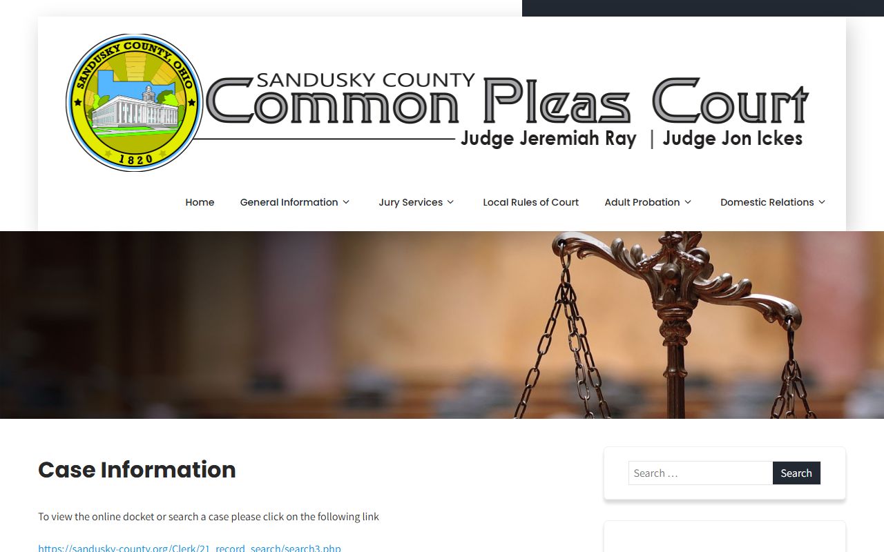 Sandusky County Common Pleas Court case information