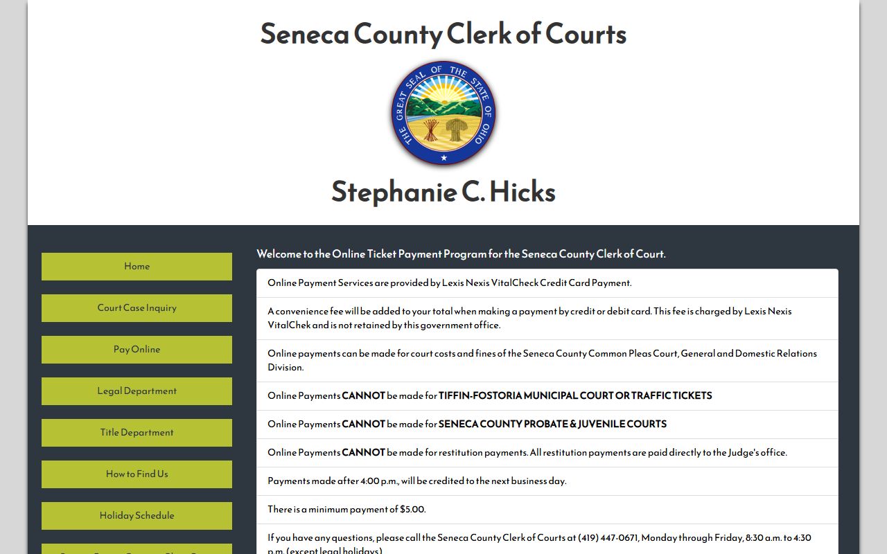 Seneca County online payment portal