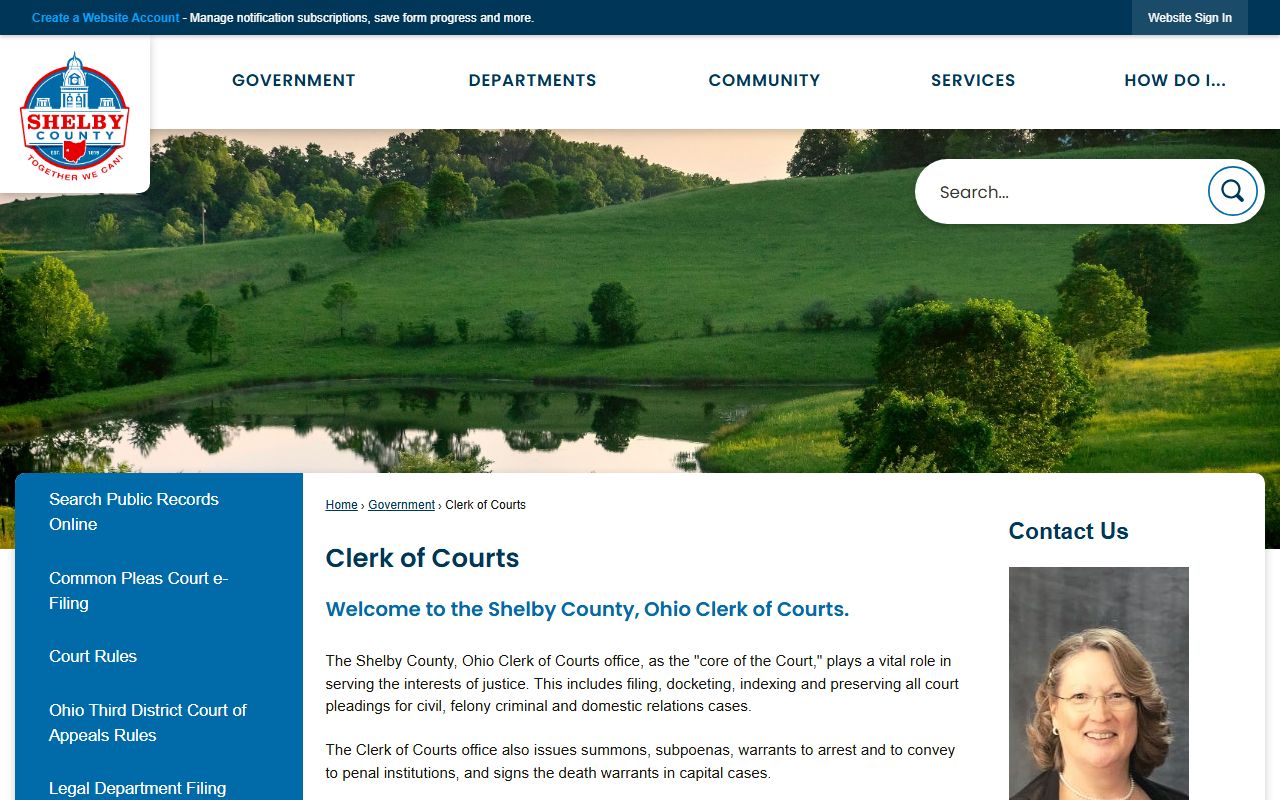 Shelby County Clerk of Courts website