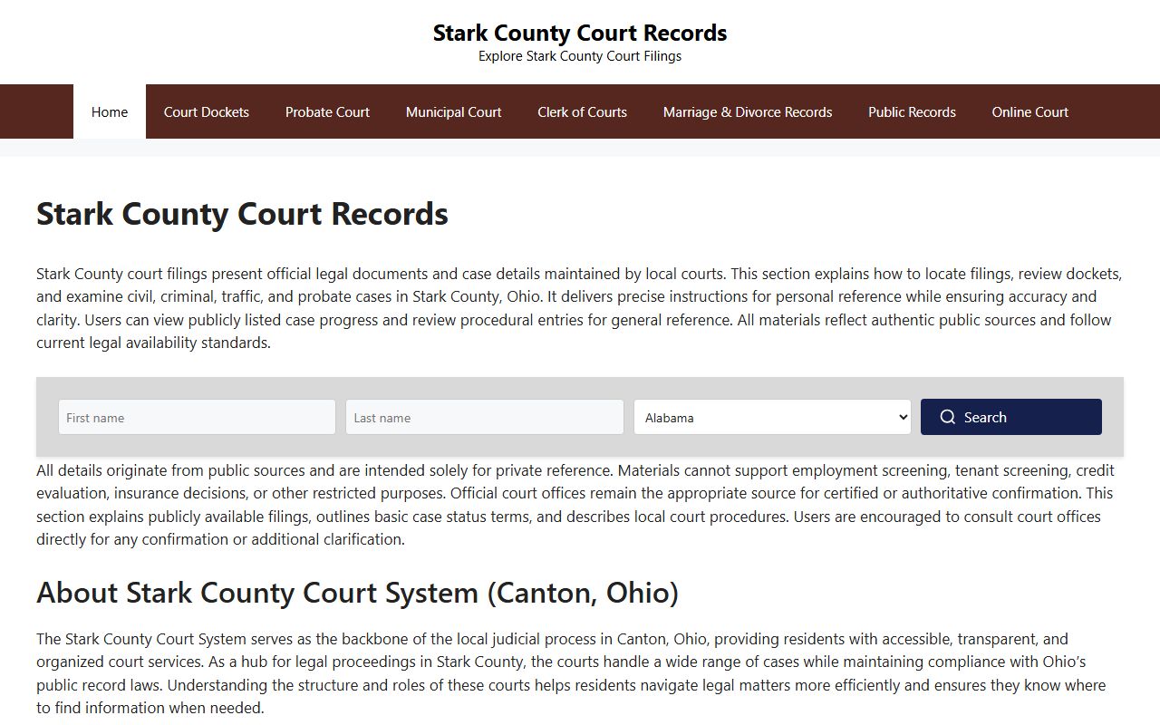 Stark County courts information
