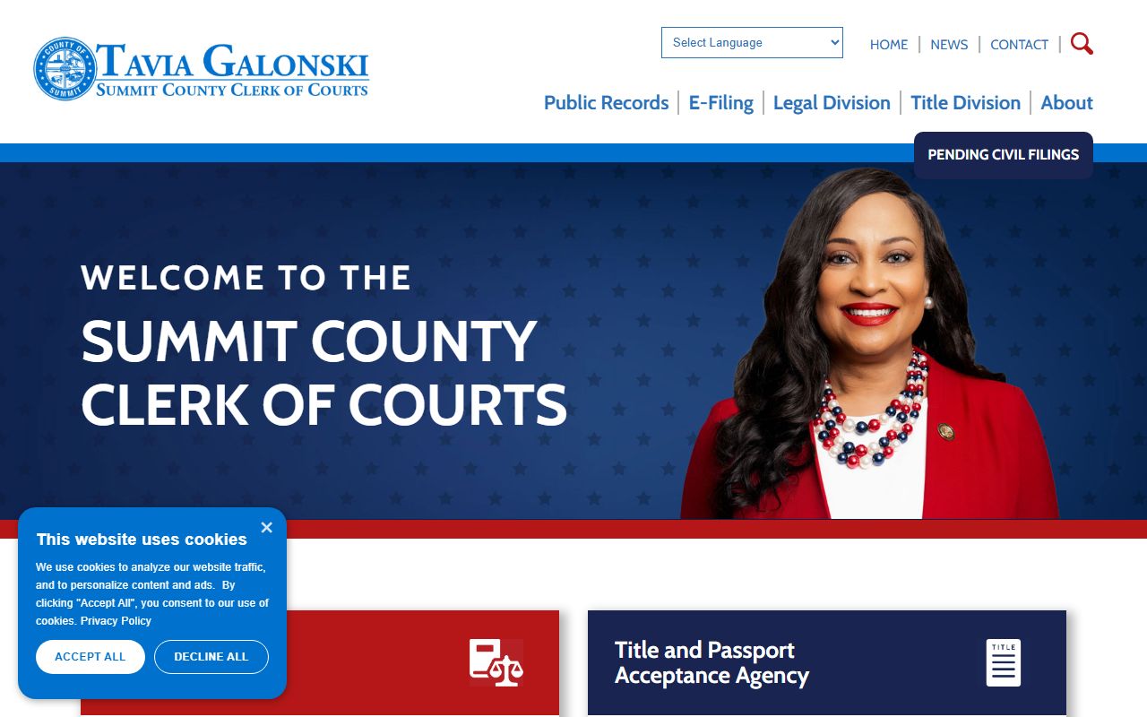 Summit County Clerk of Courts website