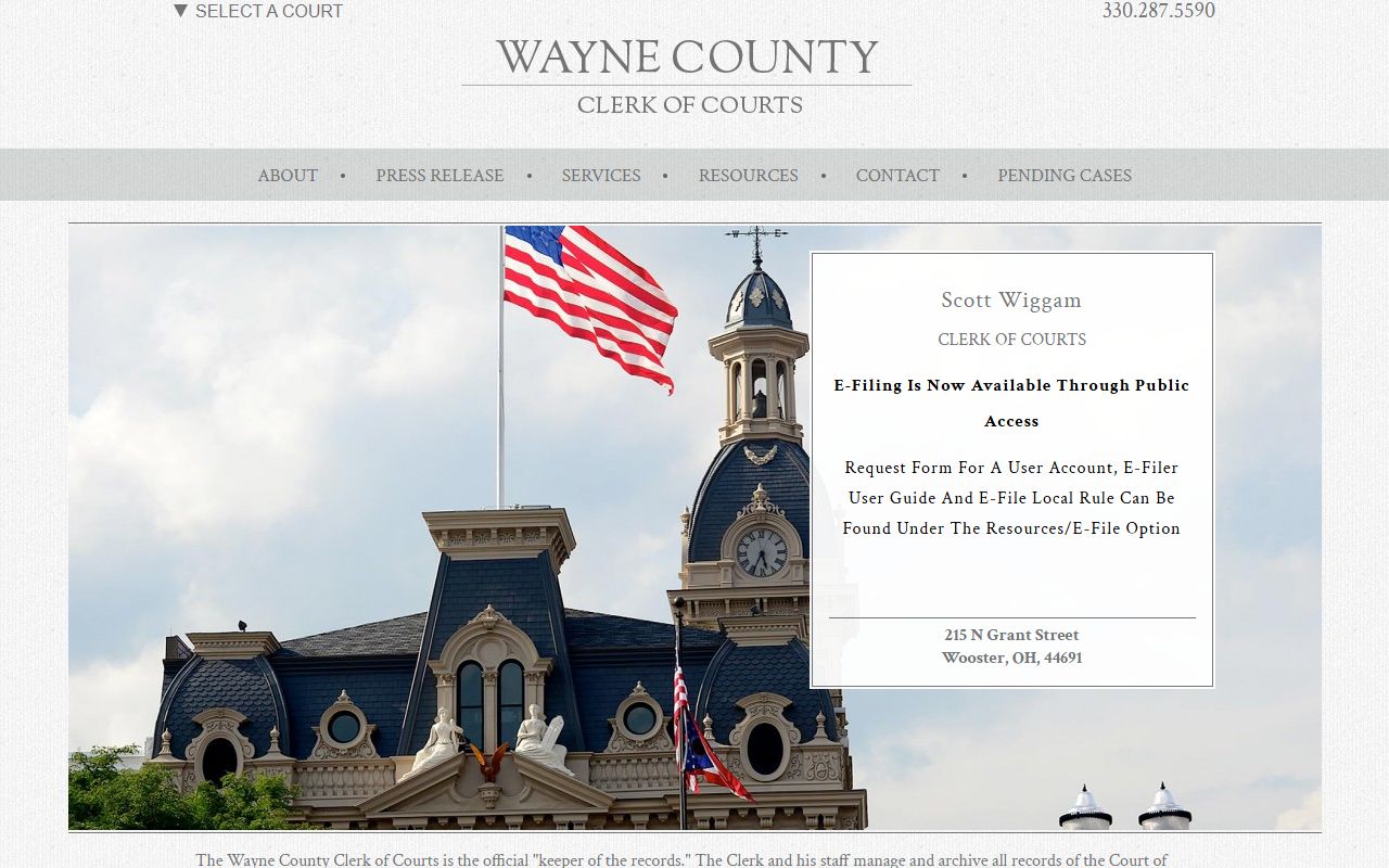 Wayne County Clerk of Courts website