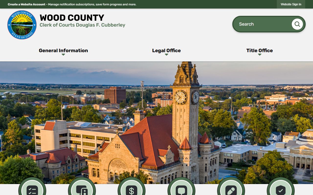 Wood County Clerk of Courts website for traffic ticket records