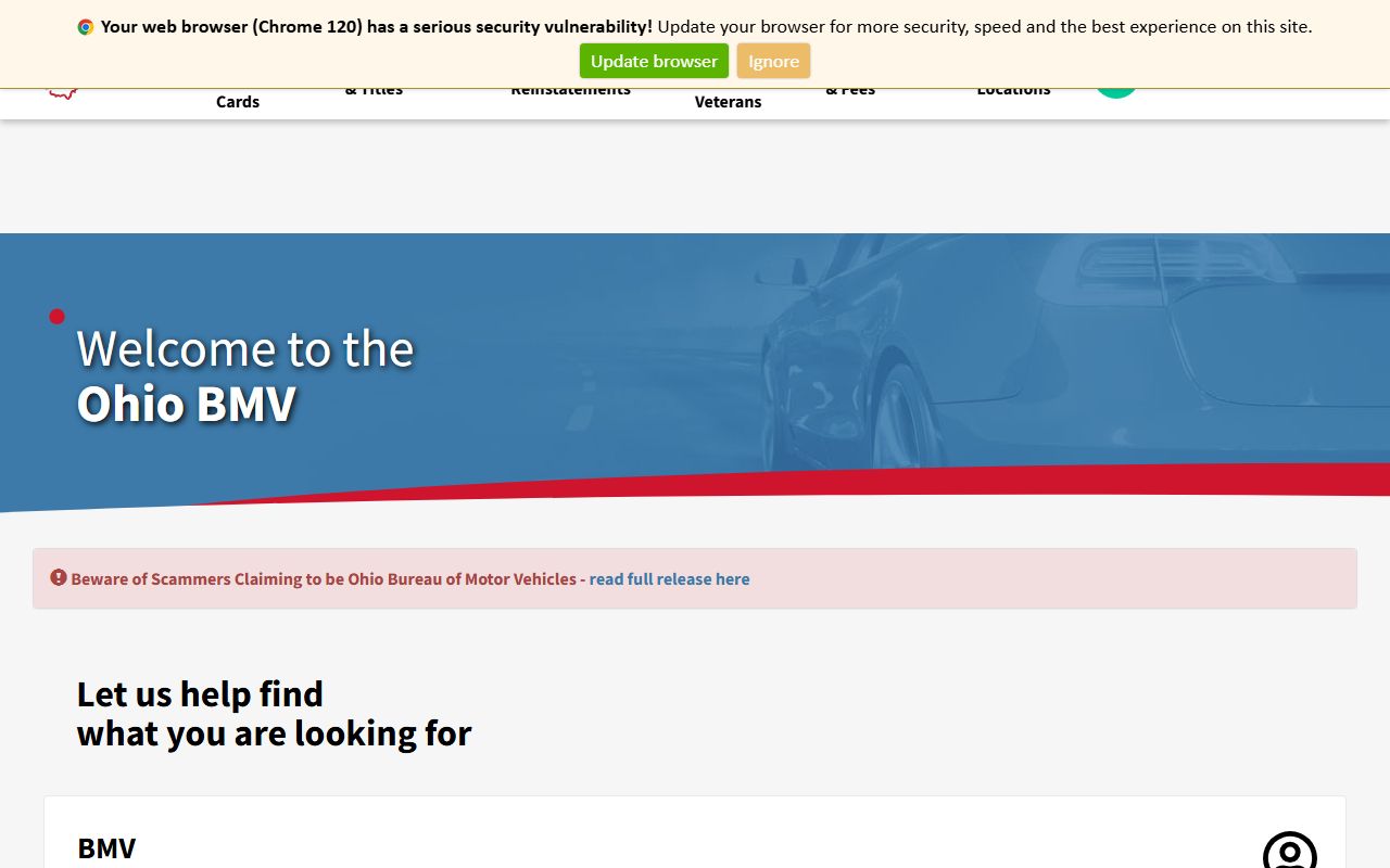 Ohio Bureau of Motor Vehicles traffic ticket records